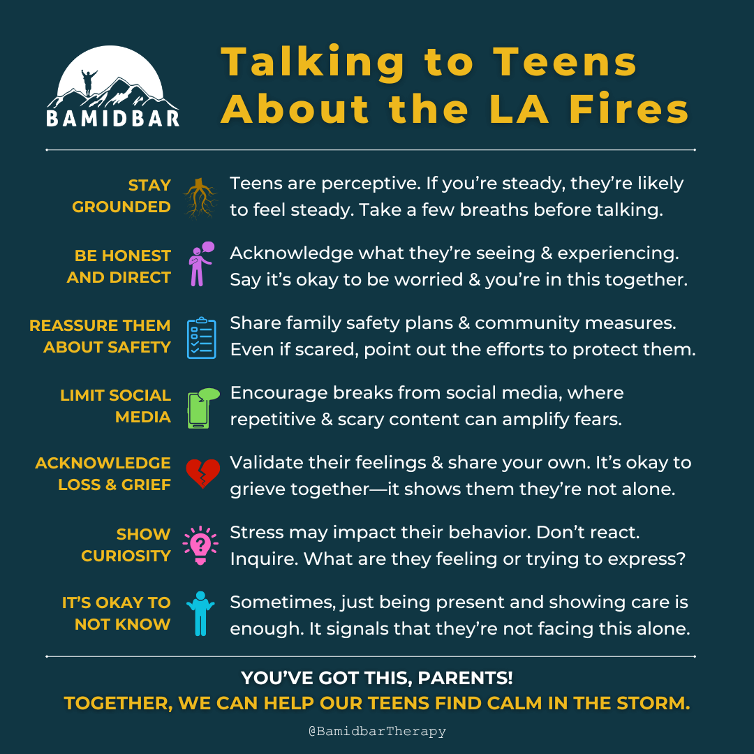 Tips for Talking to Teens About the Fires in Los Angeles from BaMidbar.